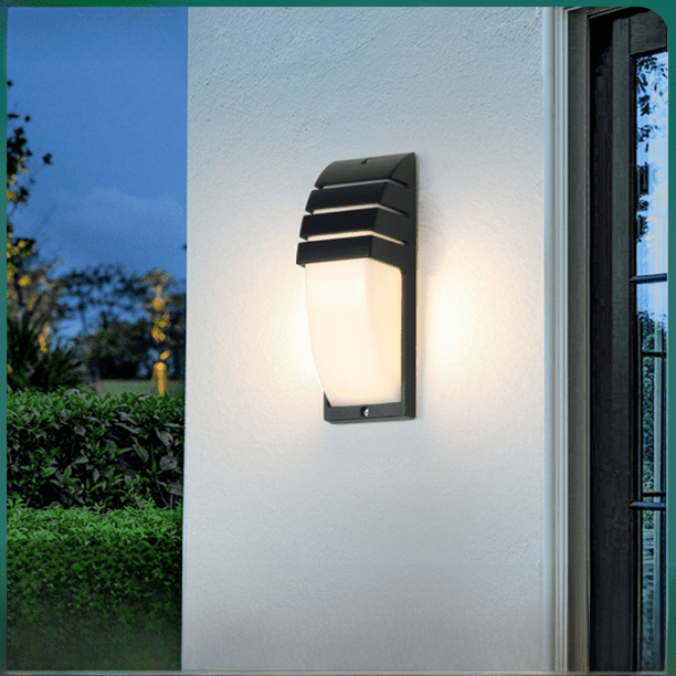 Lámpara de pared para exteriores, impermeable, con inducción del cuerpo humano, LED, para jardín, balcón, terraza, pasillo, patio, lámpara de pared exterior