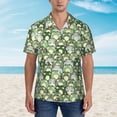 thumbnail image 2 of Fotbe Cute Frog Hawaiian Shirt for Men Unisex Summer Beach Casual Short Sleeve Cotton Linen Button Down Shirts-3X-Large, 2 of 5