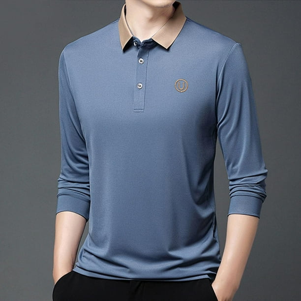 Blusa y camisa de manga larga con cuello vuelto para hombre, ropa deportiva para el hogar, pijamas, camiseta de color liso, blusa deportiva de manga larga con cuello vuelto, blusa para hombre, blusa d
