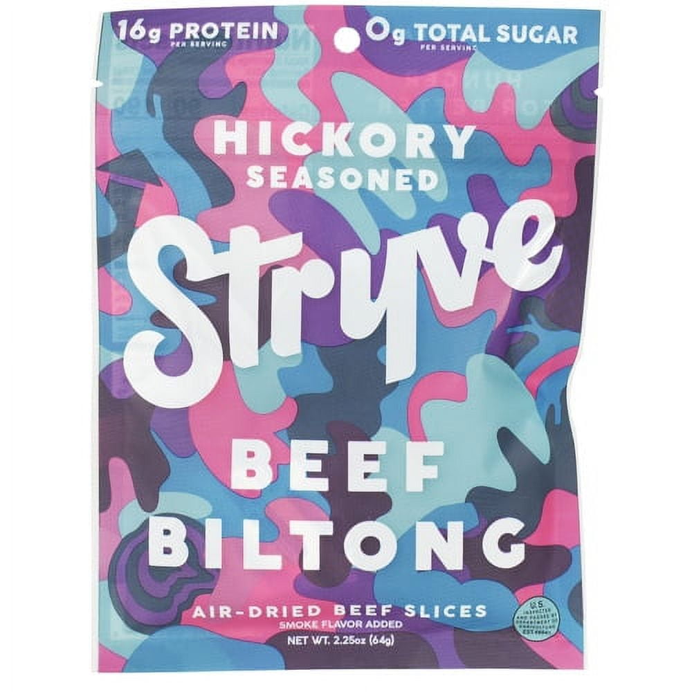 Stryve Zero Sugar Hickory Air-Dried Beef Slices 2.25oz Resealable Bag