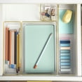 thumbnail image 5 of Martha Stewart Kerry Plastic Stackable Office Desk Drawer Organizers with Gold Trim, Various Sizes, Set of 8, 5 of 12