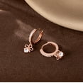 thumbnail image 5 of Sterling Silver CZ Bowknot Hoop Earrings for Women Teens Small Bow Hoop Earrings Huggie Drop, 5 of 11