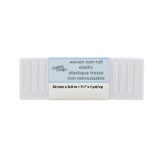 Unique Creativ Woven Non-Roll White Elastic