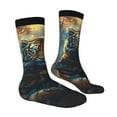 thumbnail image 4 of Yiaed Forest Meditating Tiger Print Great elasticity Crew Socks Sports socks for Men and Women, 4 of 5