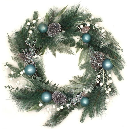 24" Decorated Evergreen Christmas Wreath