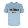 thumbnail image 3 of Zylanna Men's T-Shirts Tee, Short Sleeve Los Angeles Print Summer Crew Neck Fashion Tops for Mens Light Blue, 3 of 4