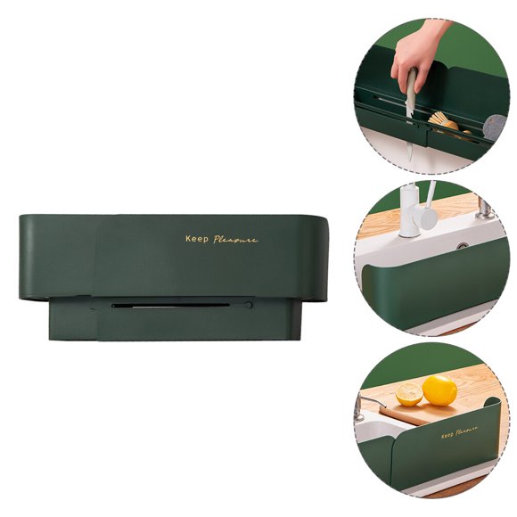 KALLORY Protector Impermeable Verde Para Fregadero Con Material Plástico Duradero