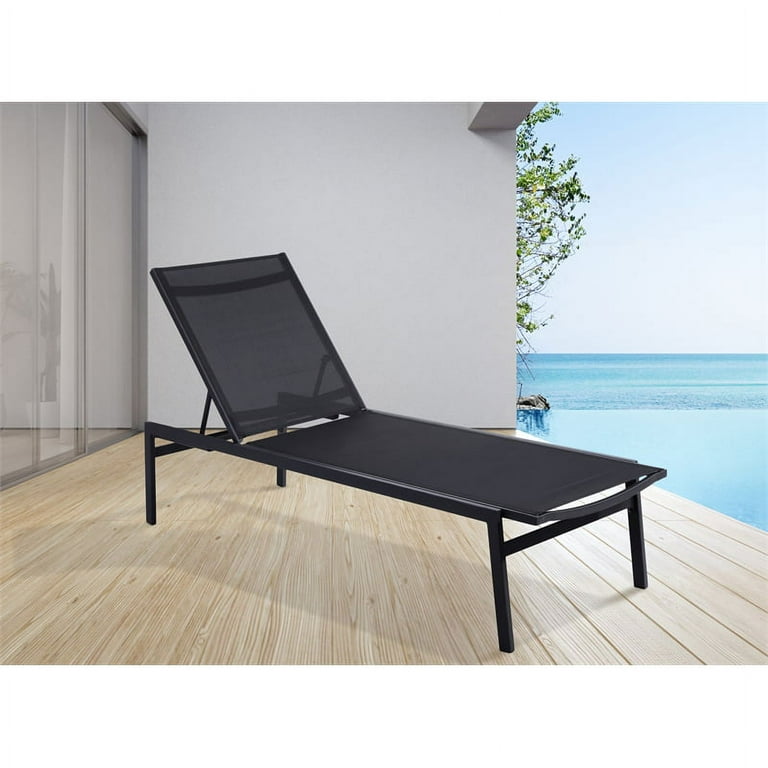 Meridian Furniture Santorini Outdoor Patio Chaise Lounge Chair - Blue Frame Meridian Furniture Santorini Outdoor Patio Chaise Lounge Chair - Blue Frame