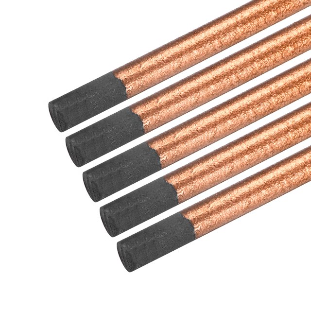 Uxcell Copper Coated Gouging Carbon Electrode Rods, 10mm/0.4 Inch, 355mm/14inch Length, Pack of 5