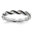thumbnail image 2 of Auriga Fine Jewelry 925 Sterling Silver Black Enamel Ring for Women Size 5, 2 of 6