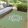 thumbnail image 3 of Simply Daisy 3' x 5' Sage Green Ikat Mandala Chenille Indoor/Outdoor Rug, 3 of 4