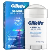 Gillette Antiperspirant and Deodorant for Men, Clinical Protection Soft Solid Arctic Ice Scent, 2.6oz
