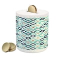 thumbnail image 1 of Turquoise Piggy Bank, Dots Doodle Rhombus Diamond Shapes Colorful Geometrical Pattern Art, Ceramic Coin Bank Money Box for Cash Saving, 3.6" X 3.2", Multicolor Turquoise, by Ambesonne, 1 of 4