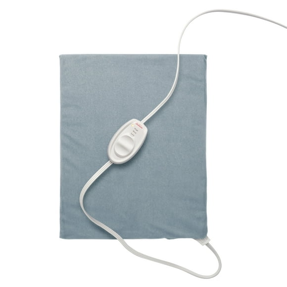 Sunbeam Heating Pad with Controller and 3 Heat Settings, 12" x 15" Blue Frost