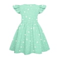 thumbnail image 3 of Abcomgle Summer Dress for Girls 14-16 Casual A-Line Flutter Sleeve Tshirt Dresses Polka Dot Crew Neck Swing Loose Sundresses for 4-14t Kids,Light Green, 3 of 4