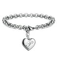 thumbnail image 1 of Girls Bracelet Gift Giving Polished Trendy Heart 26 Letters Alphabet Initial Bracelet, 1 of 5