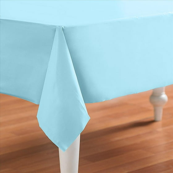 Light Blue Plastic Table Cover Rectangle