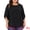 Black, variant on Women's Plus Petal Sleeve Swiss Dots Blouse T-Shirt Tops 3X Black