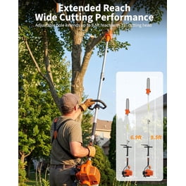 QinaQin 43CC Gas Powered Pole Chain Saw for Tree Trimming, Orange