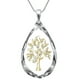thumbnail image 2 of Collar de cristal con colgante de cristal en forma de gota con el Árbol de la Vida de los Seis Delfines., 2 of 2