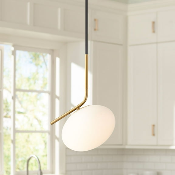 Possini Euro Design Possini Euro Gwynn 12" Wide Black and Gold Mini Pendant