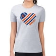 thumbnail image 4 of Women's G-III 4Her by Carl Banks  Heather Gray New York Mets Super-Slim Fit Lightweight Heart Graphic T-Shirt, 4 of 5