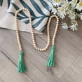 thumbnail image 4 of Garland Wood Bead String Garland Colgante de pared Borla Colgante Sala de estar Suministros de decoración para fiestas, Verde Vogacara HA004853-03, 4 of 6