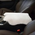 thumbnail image 4 of KAIYANG Cojín/funda para consola central, 29 x 19 cm, funda de piel de oveja de primera calidad, accesorios para el interior del coche para mujeres, color blanco, 4 of 4