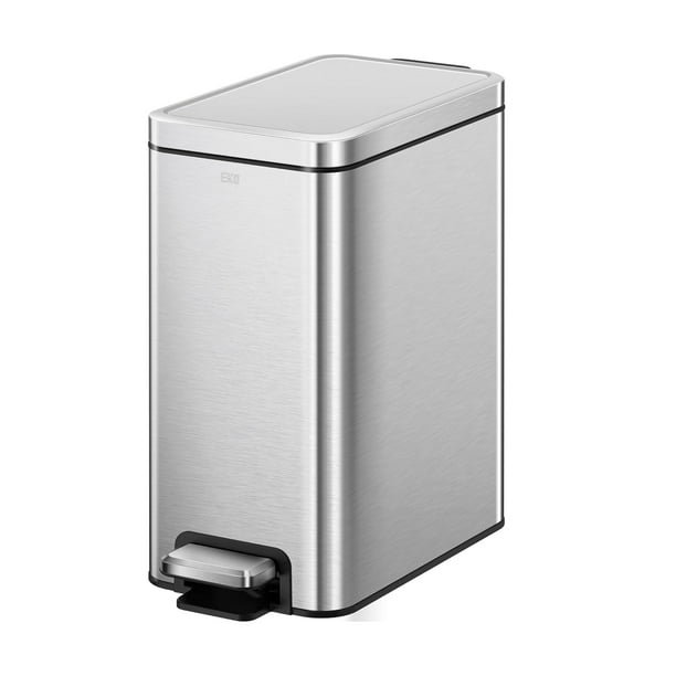 Bote de Basura EKO Stella Slim 10L Acero Inoxidable cocina pedal resistente