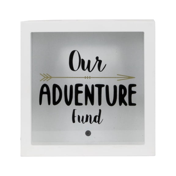 Foreside Home & Garden Our Adventure Fund Wooden Piggy Bank