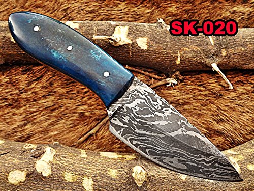 7.5" Tanto Folding Knife – Hand-Forged Damascus Steel, Cow Leather Sheath Included