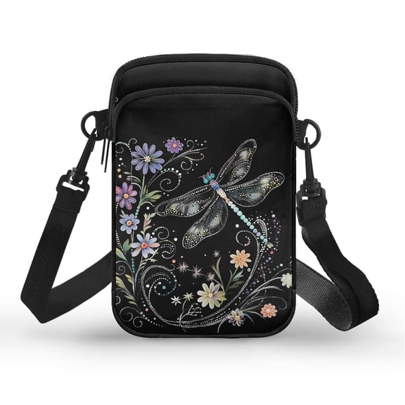 HELLHERO 4.33x1.97x7.09 Shoulder Purse, Adults with Stylish, Dragonfly and Florals