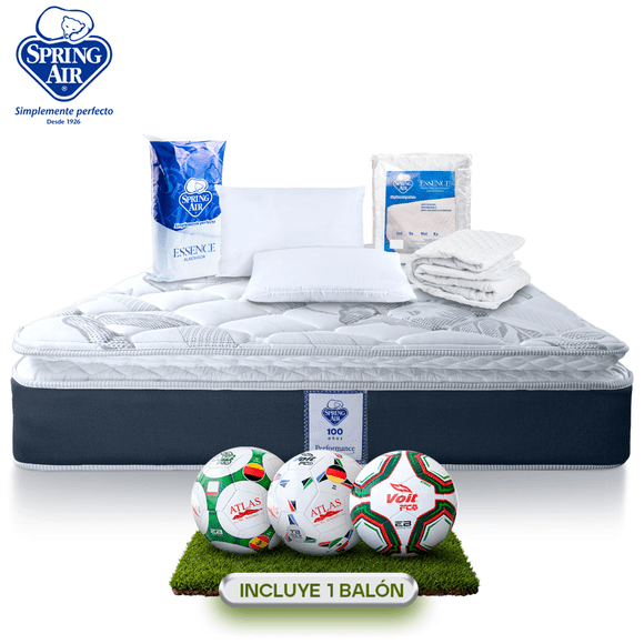 Paquete Colchon King Size + 2 Almohadas + Cubre Colchon Spring Air Smith