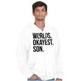 thumbnail image 3 of Worlds Okayest Son Funny Children Zip Hoodie Sweatshirt Men Brisco Brands M, 3 of 5