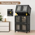 thumbnail image 5 of BROVIEW V10 480 Qt Plastic Storage Bins with Lids & Doors, 4 Pack 120Gal Stackable Closet Organizer and Storage Drawers with Wheels, Large Collapsible Storage Boxes, Cabinet for Home, Black, 5 of 7