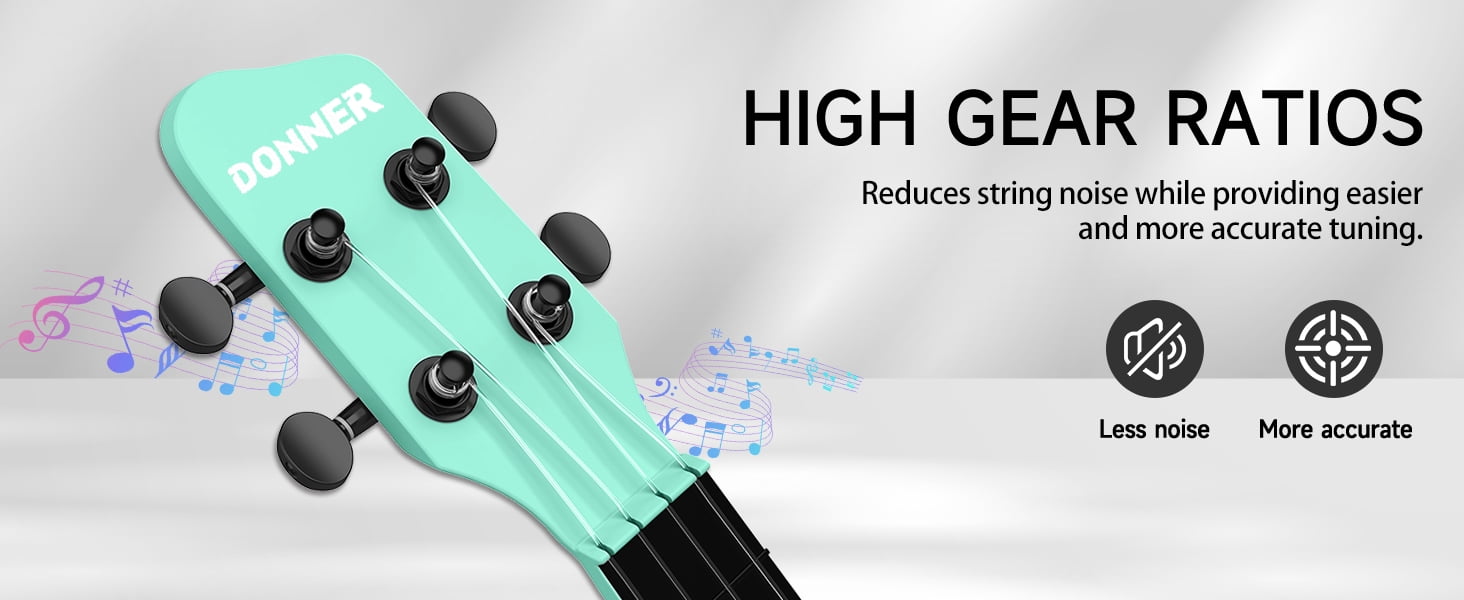 Donner Concert Ukulele Kit for Beginner Kid 23 Inch Ukelele with Bag, Blue