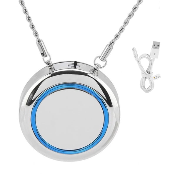 Ambientador portátil Mini ambientador portátil Colgante de iones negativos Collar de poco ruido, Plata Speravity EL4496-02B