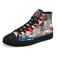 thumbnail image 7 of German Shorthaired Pointer Dog American flag High Top Canvas Shoes Sneakers Black Size 7.5, 7 of 7