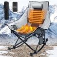 thumbnail image 2 of SOROVEE Heated Camping Chair Oversize, XL Heated Rocking Chair with 3 Levels for Back and Seat, Portable Outdoor Heated Folding Chair, Heavy Lawn Chair for Camping (Grey, Included Power Bank), 2 of 4