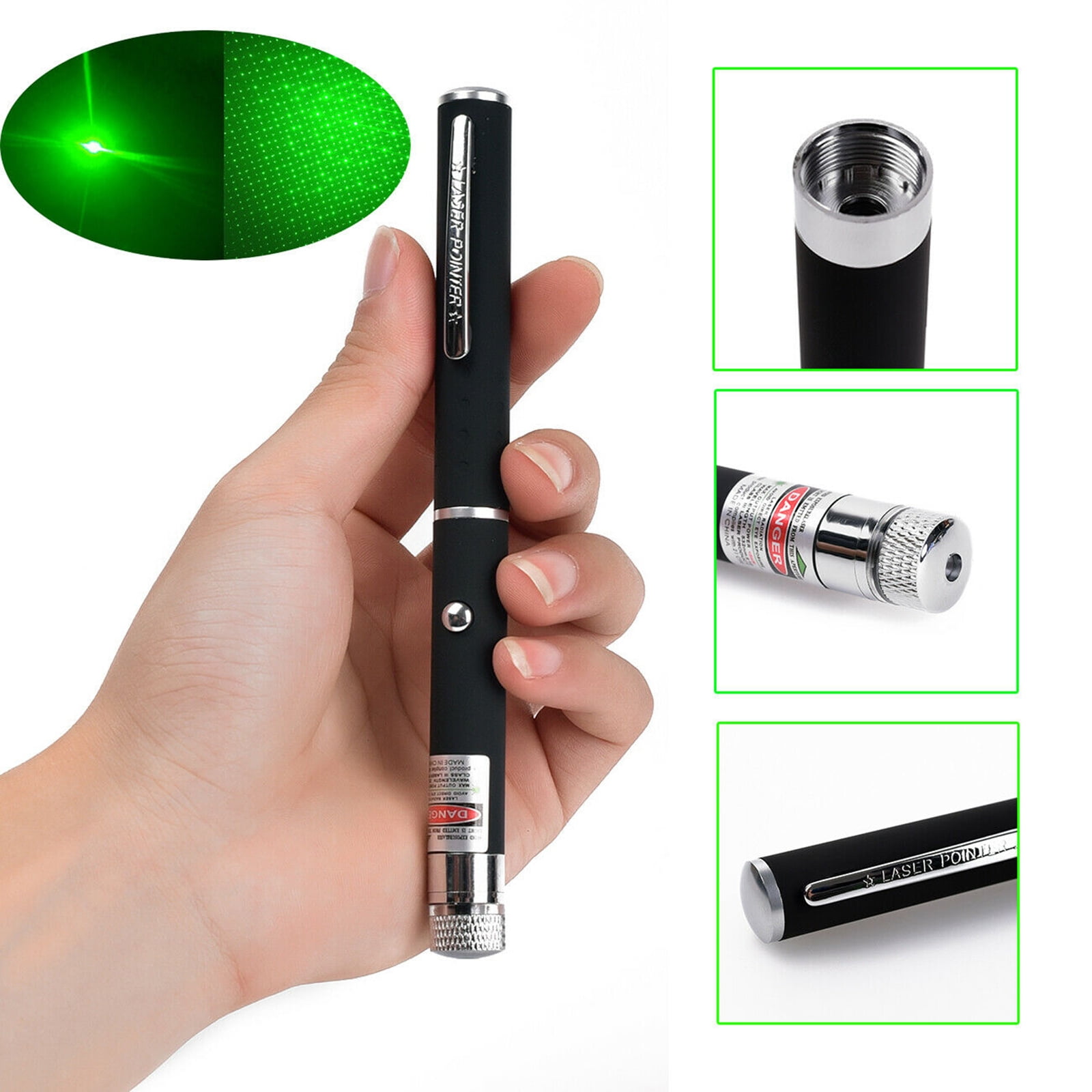 10PACK 532nm Green 2in1 Laser Pointer Pen Visible Beam Light Lazer for Pets Cat Dog Toys(Not Include Battery)