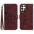 thumbnail image 2 of for Samsung Galaxy S24 Ultra Flip Case, Flower Printed PU Leather Magnetic Wallet Case with Stand Holder Flip Cover with Card Slots and Strap Compartment for Samsung Galaxy S24 Ultra - Winered, 2 of 9