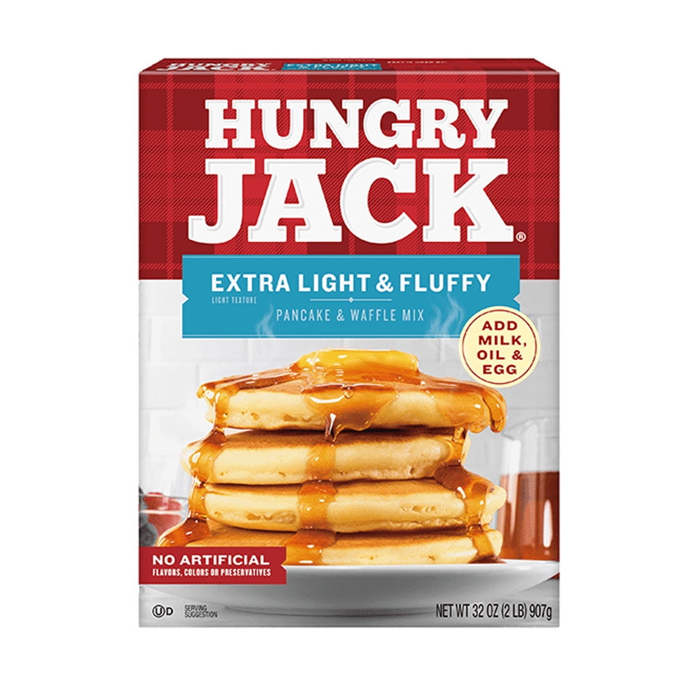 Hungry Jack Pancake & Waffle Mix, Extra Light & Fluffy, 32 oz - Palatize Pack of 3