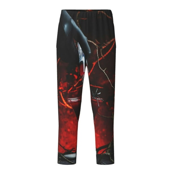 Xecao Halloween Vampire Party Print Teenagers' Pajama Pants Long Sleep Pants Soft Elastic Waist Pajama Bottoms Elastic waist with 2 Pockets 5-16 Years-XS(5-6)