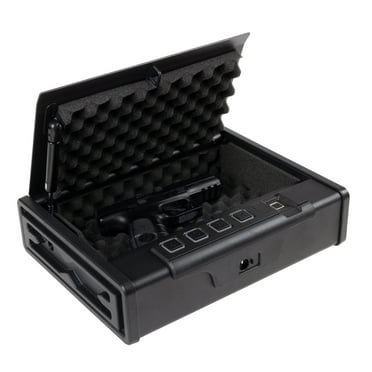 Stalwart Desk 2-Gun Safe - Lock Box with Fingerprint, Keypad, or Key Access