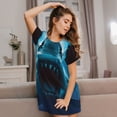 thumbnail image 3 of Susaid Open-Mouthed Shark Pattern Sleep Shirts for Women Short Sleeve Night Shirts for Sleeping Pullover Nightgown Soft Nightdress, 3 of 6
