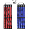 thumbnail image 2 of UTAH-80-Piece Portable Socket Organizer Tray, 2 Pcs Set, Blue & Red, 1/4-Inch, 3/8-Inch, 1/2-Inch,Heavy Duty Socket Organizer, Black Rails, Blue & Red Clips, 2 of 4
