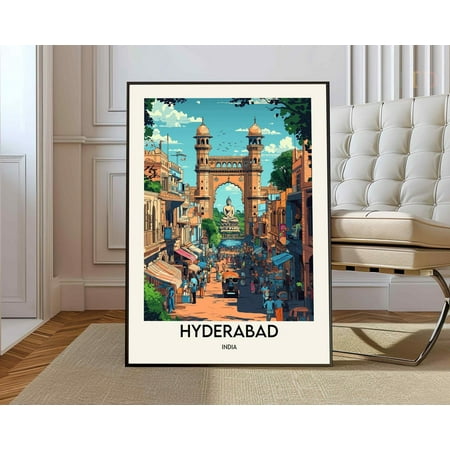Hyderabad India City Poster, Unframed Paper Poster 8x10in