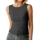 thumbnail image 1 of Camiseta sin mangas de cuello redondo y color liso para mujer - Prenda básica para combinar, tejido elástico y cómodo, versátil para ocasiones informales, 1 of 6