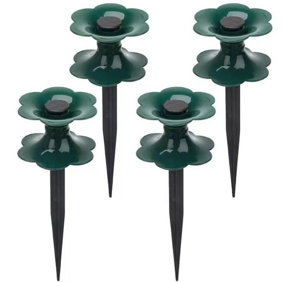 (Clearance) BNNG 4 Pack Garden Hose Guide Spike, Sturdy Plastic Stake, Heavy Duty Spin Top, Keeps Garden Hose Out of Flower Beds for Plant Protection