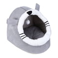 thumbnail image 3 of Cama Cerrada para Gatos Cgtredaw Antideslizante Cálida para Invierno orejas Grises S, 3 of 7